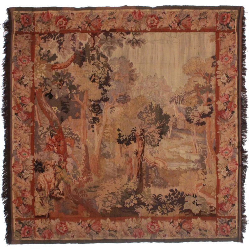 Square 7 x 7 Vintage European Tapestry 14213