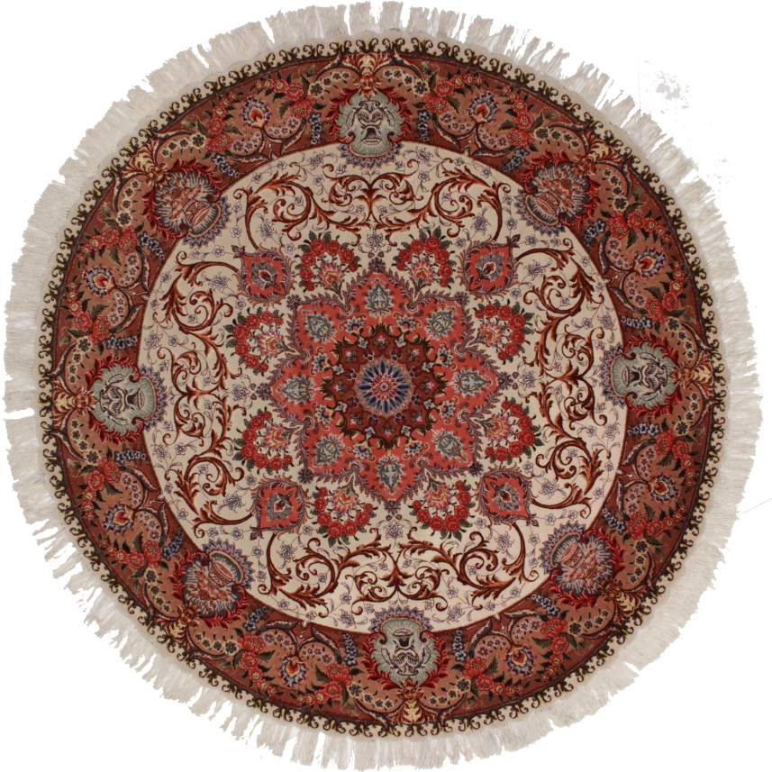 Persian Tabriz Round Rug 11274, Large Round Oriental Rugs