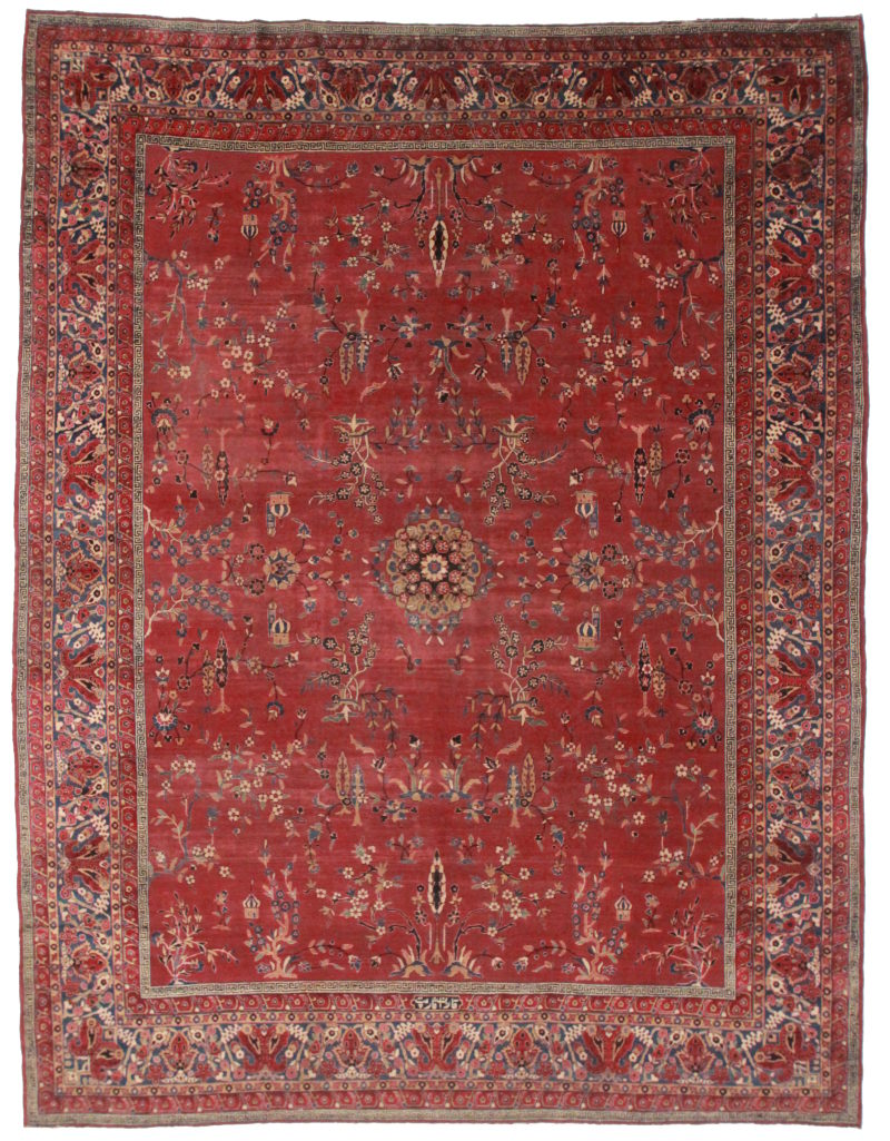 Antique Persian Yazd 10x13 Rug 1157