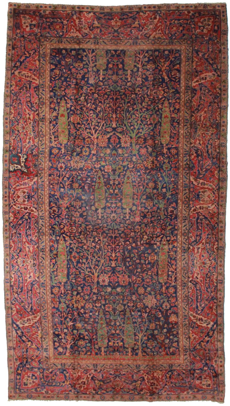 Antique Indian 9 x 17 Wool Oriental Rug 3692