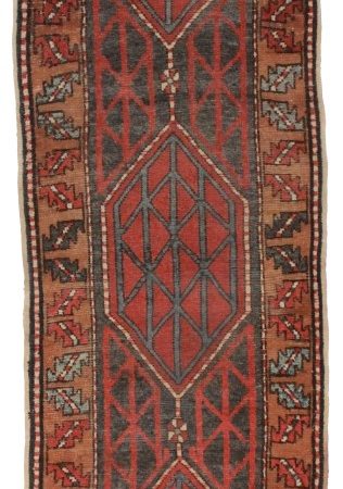 Antique Persian Heriz 3x9 Wool Runner 2164