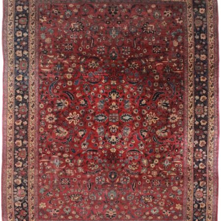 Antique Persian Mashad 8x11 Wool Oriental Rug 8812