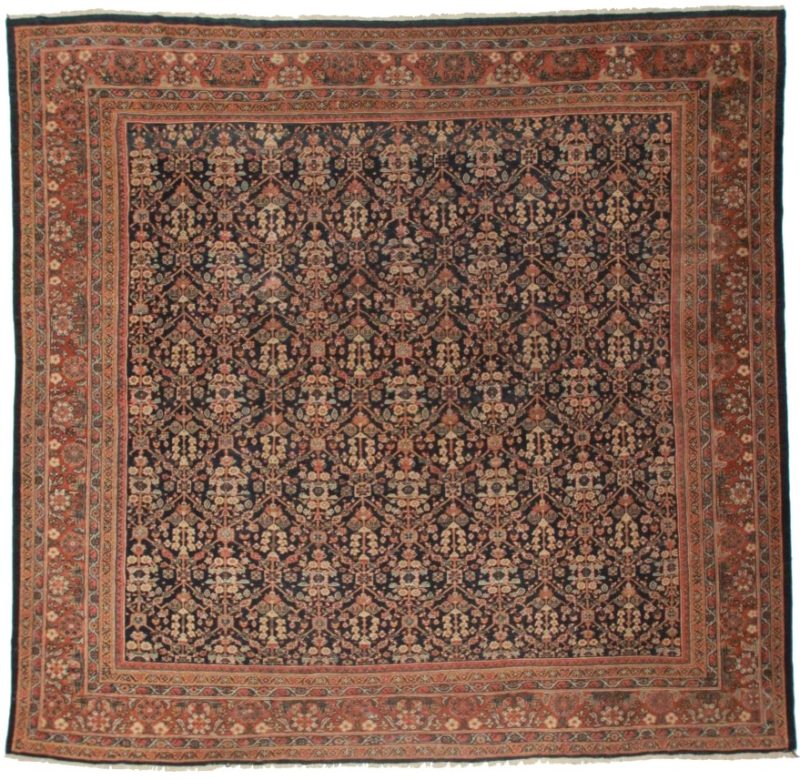 Antique Square Persian Mahal 11x12 Wool Oriental Rug 7569