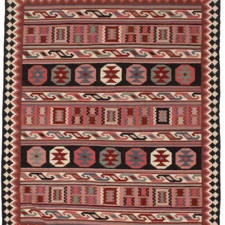 Vintage Afghan 7x9 Wool Kilim Rug 9123