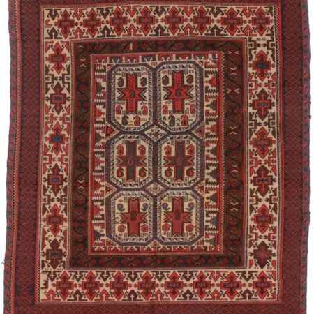 Vintage Hand Woven Wool Soumak 5×9 Rug 10322