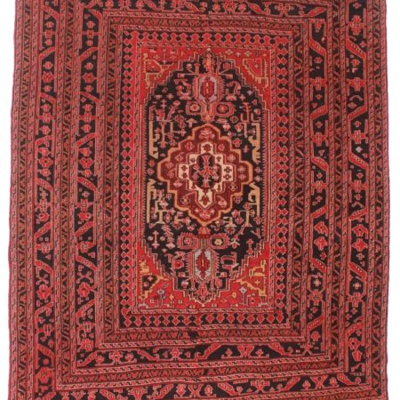 Vintage Hand Woven Wool Soumak 6x9 Area Rug 10319