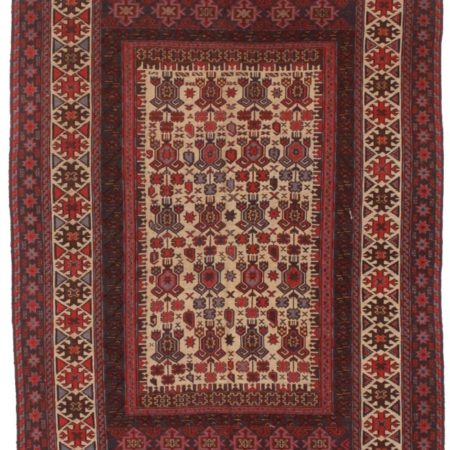 Vintage Hand Woven Wool Soumak 6x9 Rug 10318