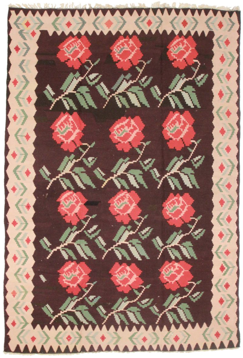 Vintage Turkish Wool Kilim 7 x 11 Rug 13614