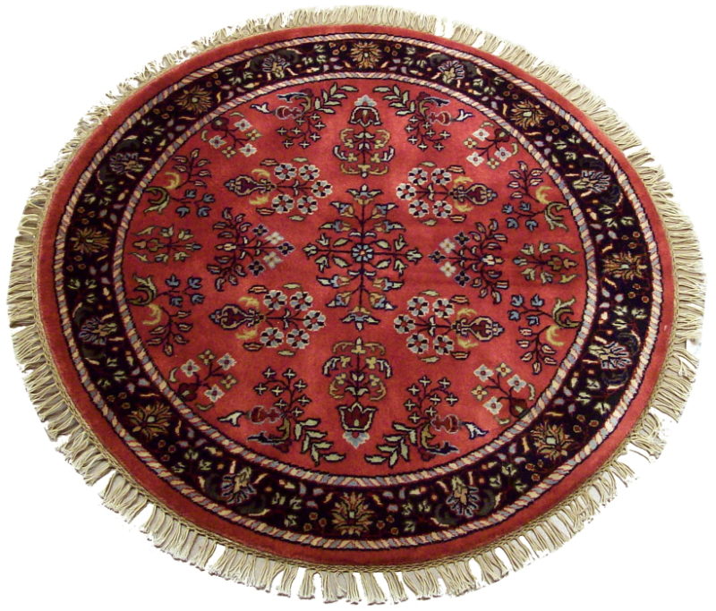 3 Feet Round Persian Sarouk Design Rug 12184