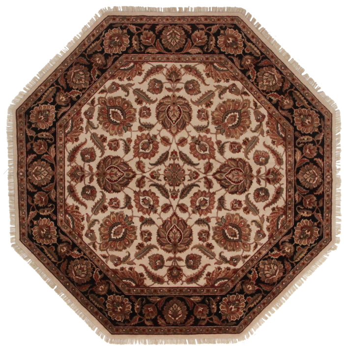 8 Feet Octagon Persian Design Rug 13714