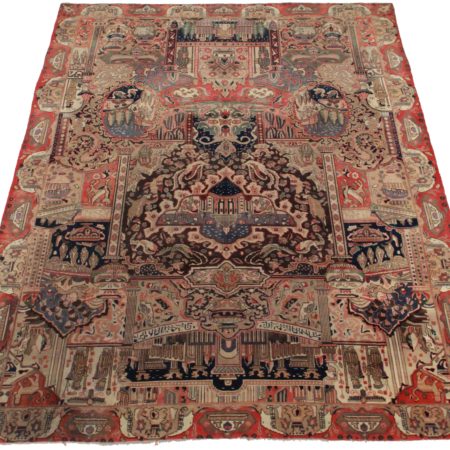 10 x 13 Vintage Persian Kashan Wool Rug 12083