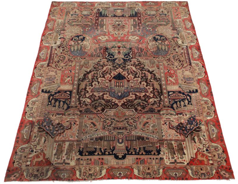 10 x 13 Vintage Persian Kashan Wool Rug 12083