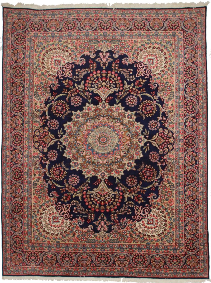10 x 13 Vintage Persian Kerman Wool Rug 9793