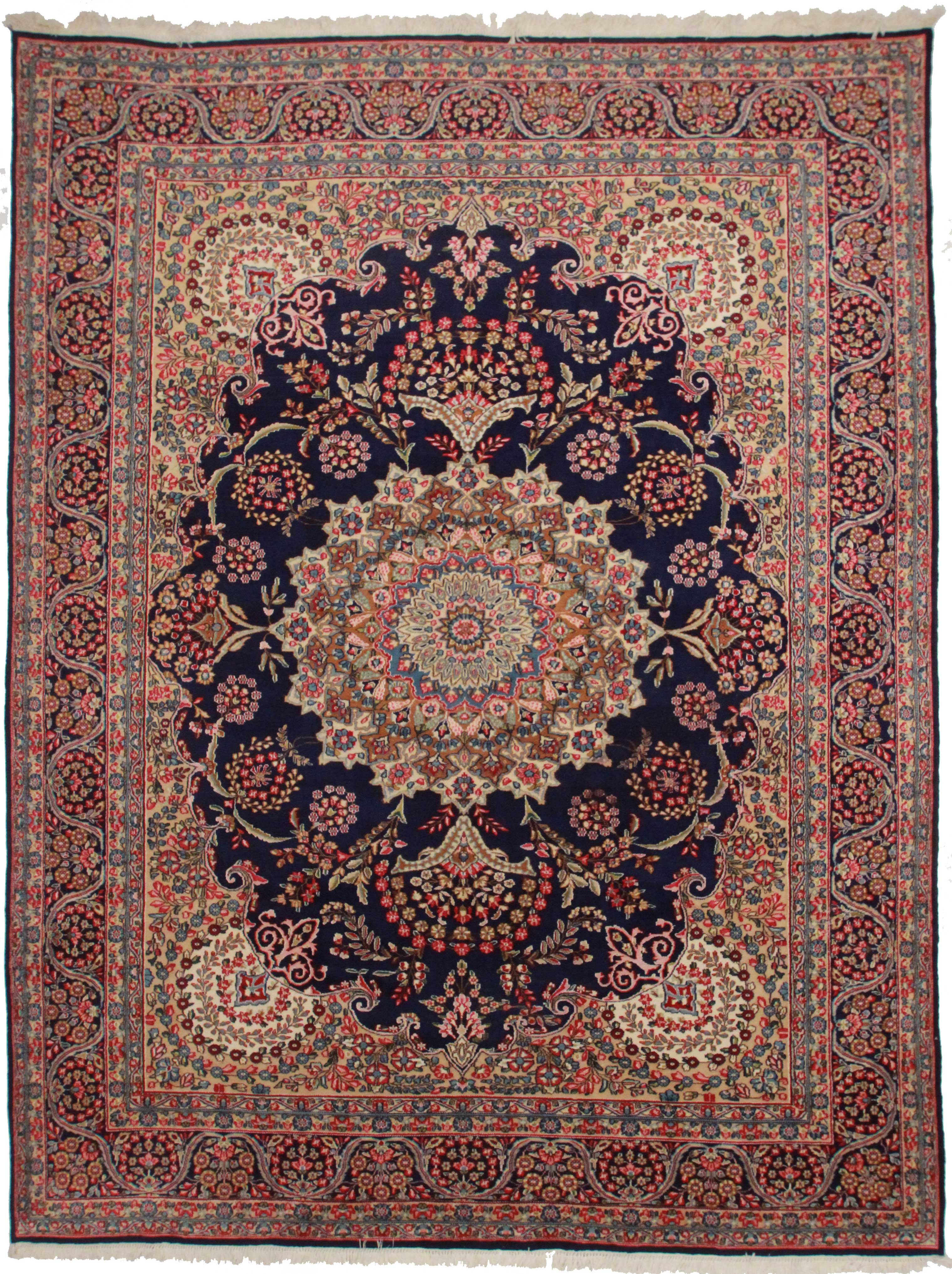 Vintage Persian Kerman Wool Rug 9793