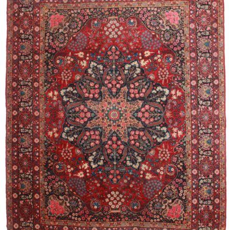 10 x 14 Antique Persian Yazd Rug 11940