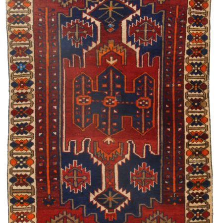 4 x 6 Antique Persian Hamedan Wool Rug 9881