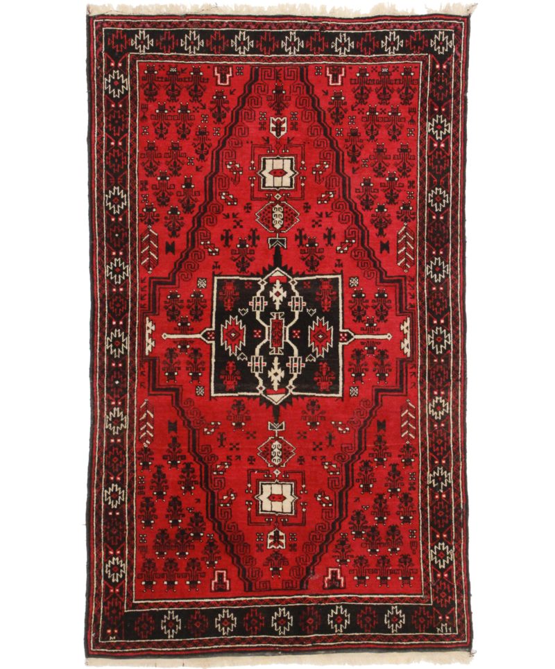 4 x 6 Vintage Turkmen Afghan Wool Rug 9271