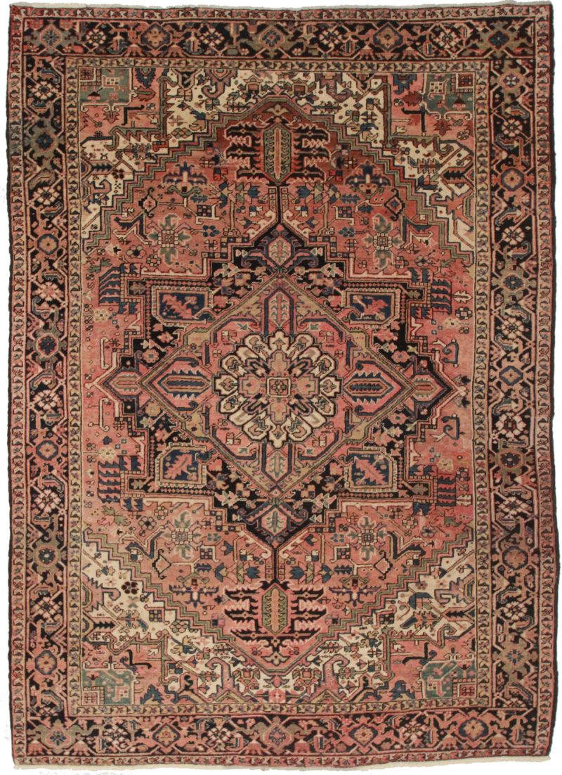 8 x 10 Vintage Persian Heriz Wool Rug 11036