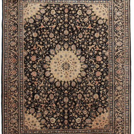 Silk Wool Square Persian Kashan Rug 14294