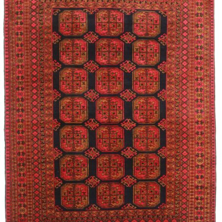 7 x 9 Vintage Turkmen Wool Rug 9297