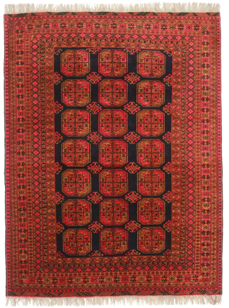 7 x 9 Vintage Turkmen Wool Rug 9297