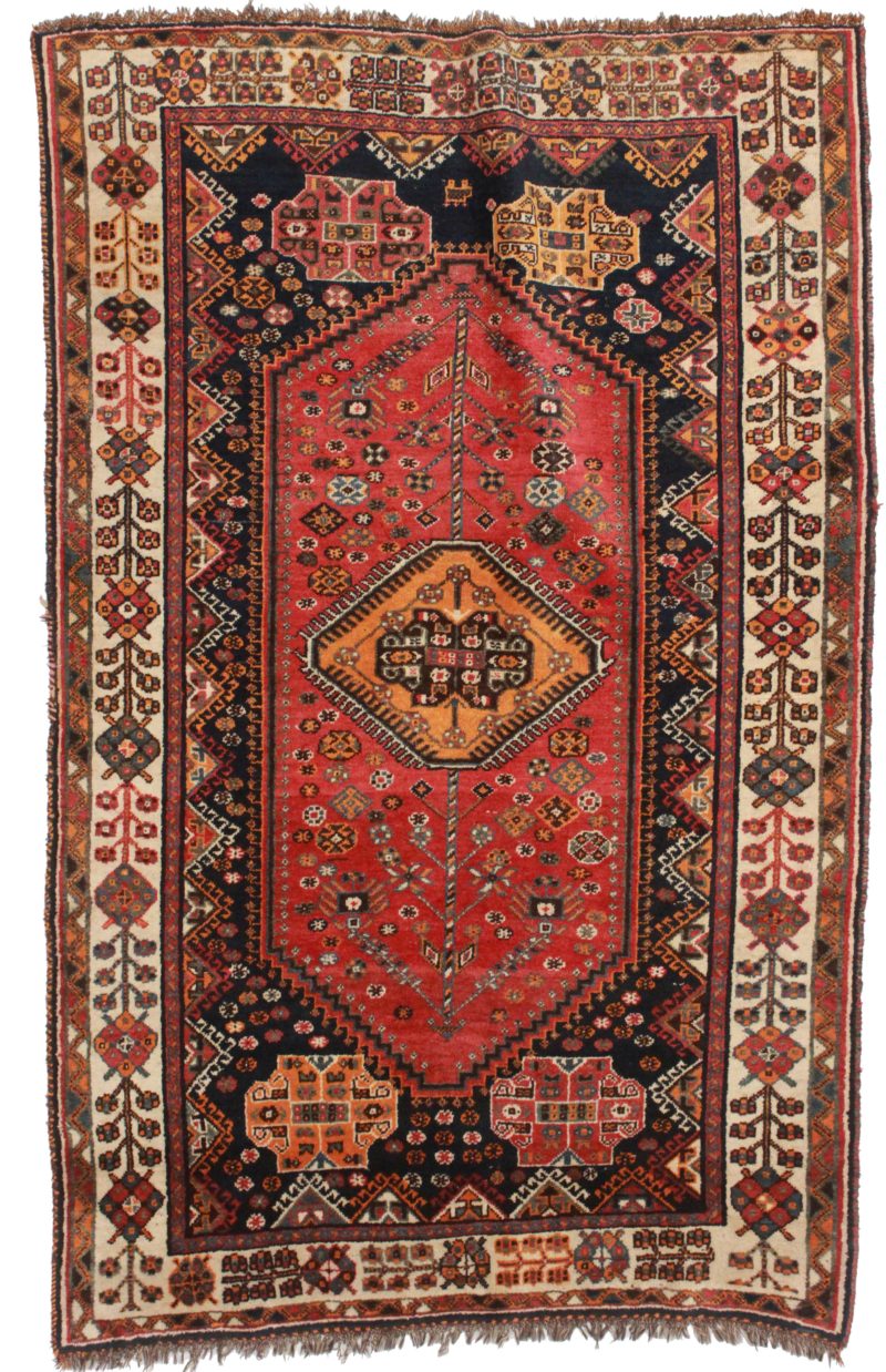 5 x 7 Vintage Persian Shiraz Wool Rug 10624