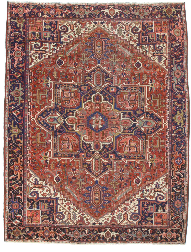 9 x 12 Antique Persian Heriz Rug 12105