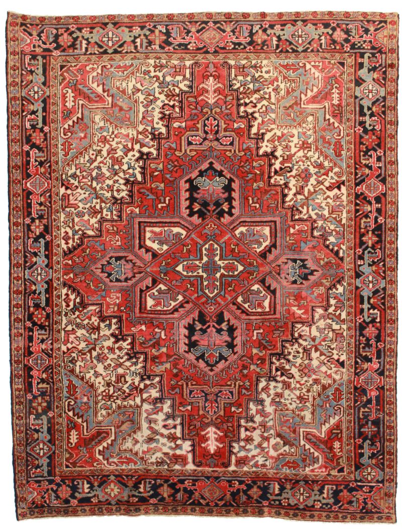 7 x 9 Vintage Persian Heriz Rug 4356
