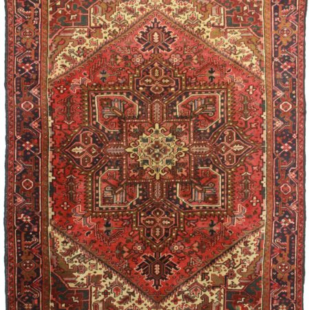 7 x 9 Vintage Persian Heriz Wool Rug 11771