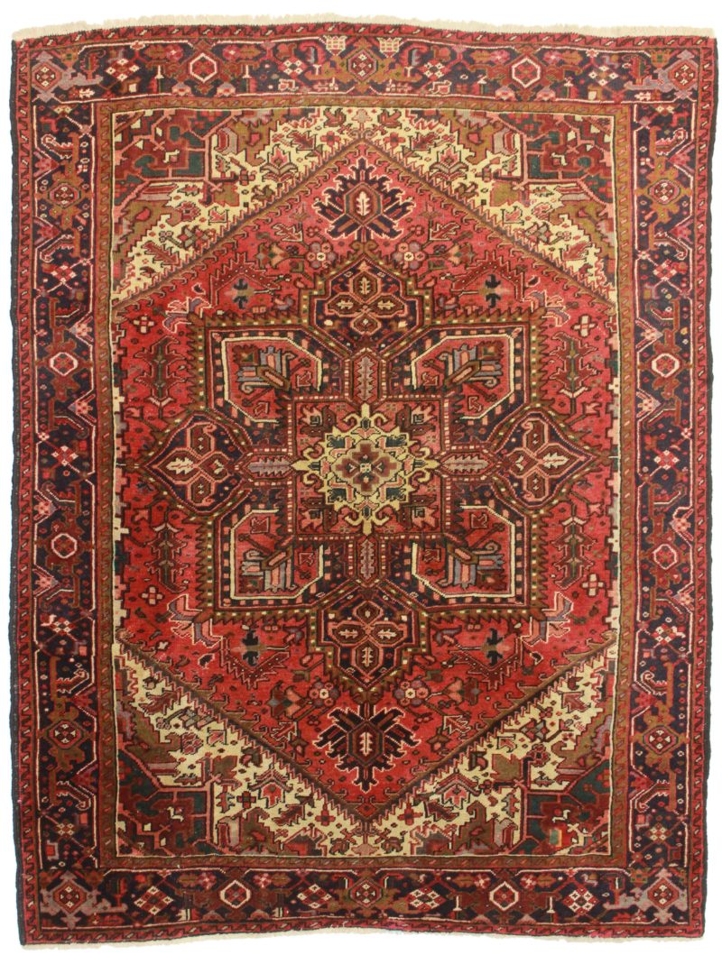 7 x 9 Vintage Persian Heriz Wool Rug 11771