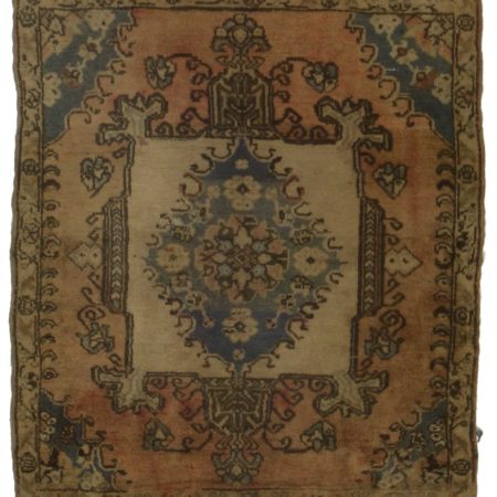 Square Antique Turkish Wool Rug 14277