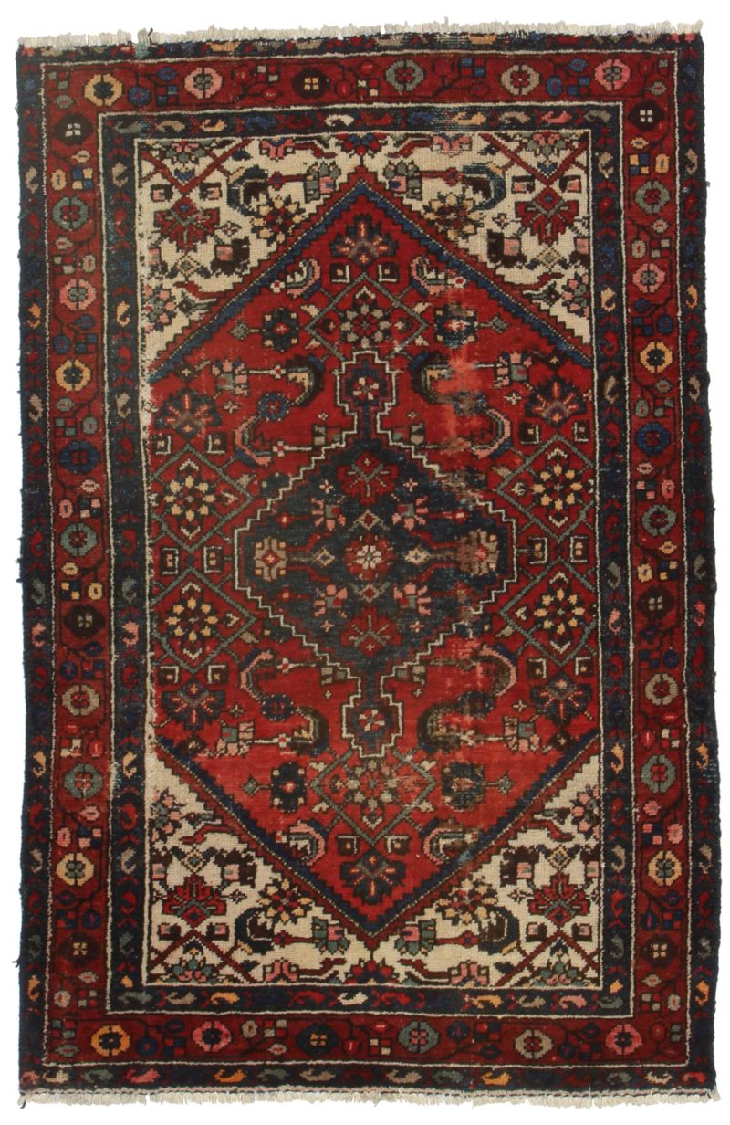 4 x 6 Persian Hamedan Hand Knotted Wool Rug 9837