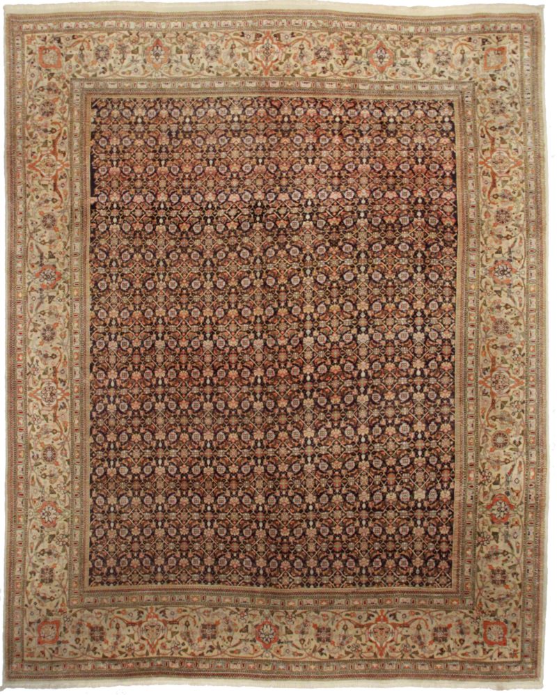 10' X 12'10"  Vintage Hand Knotted Persian Tabriz Rug 14284