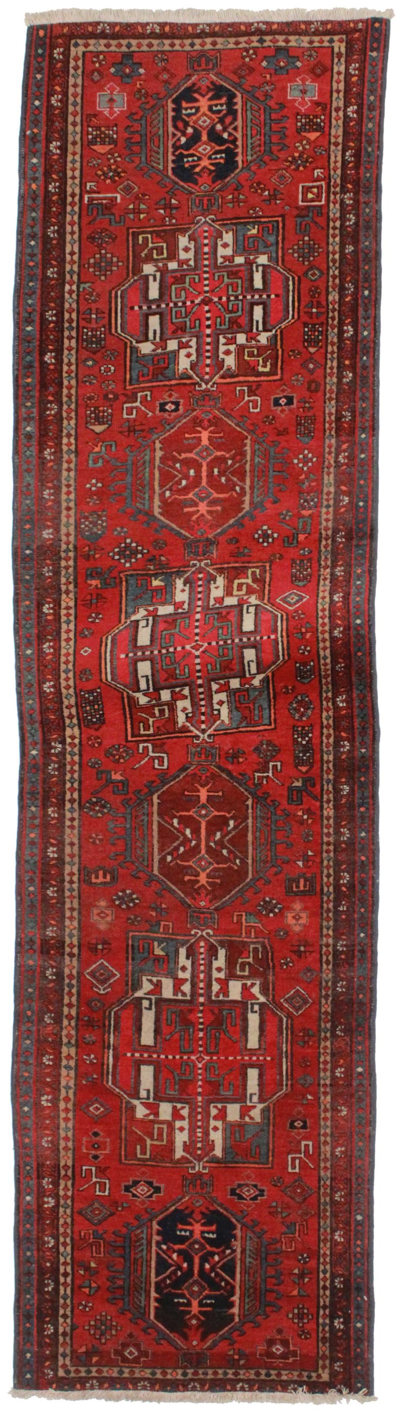 2'10" x 10'8" Antique Persian Heriz Wool Runner 10558