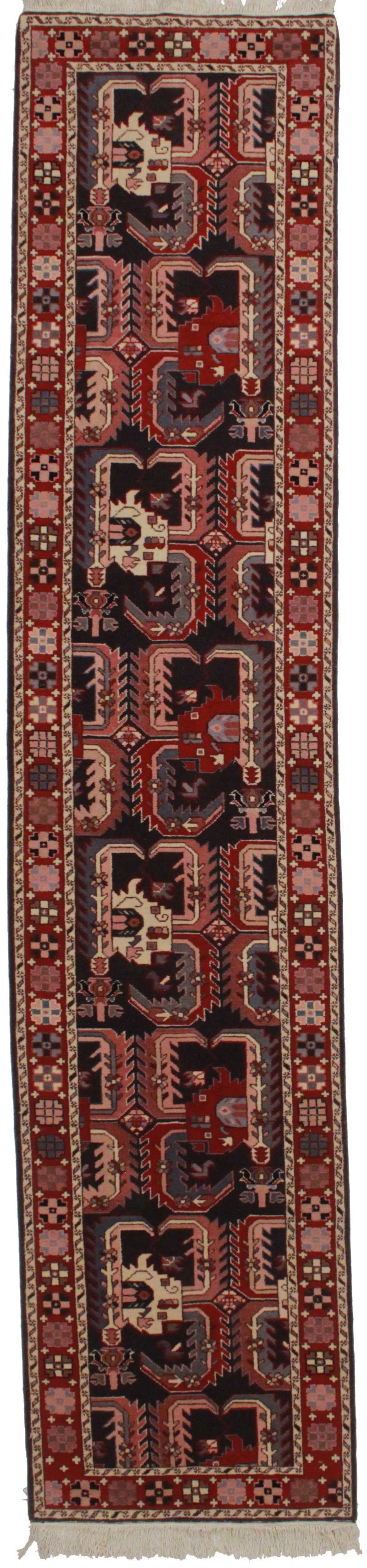 2'6" x 11'9" Romanian Handmade Wool Oriental Rug 3324