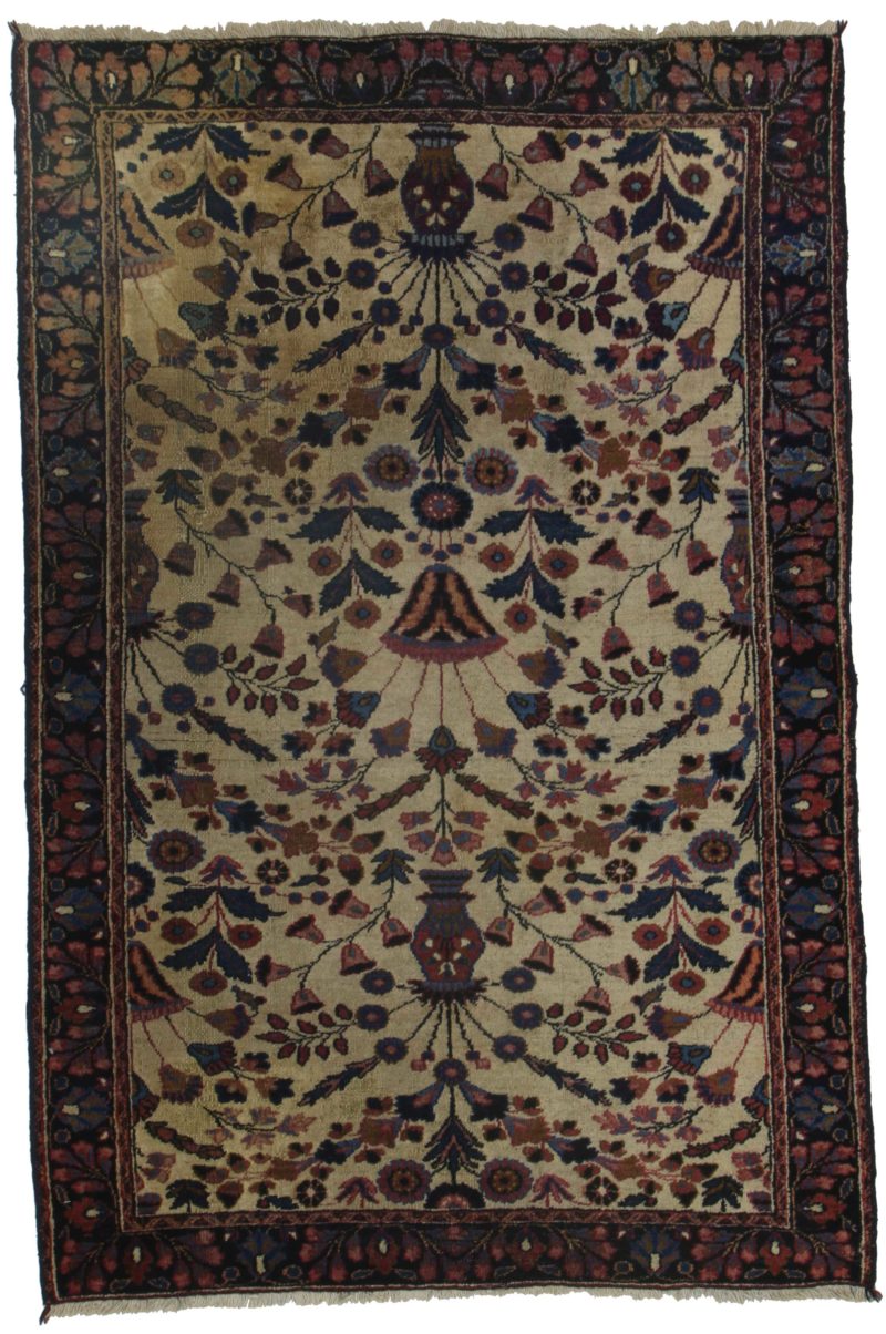 4'2" x 6'4" Hand Knotted Persian Mashad Rug 11002