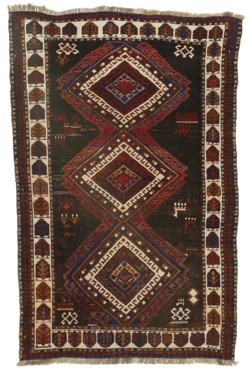 3'11" x 6'4" Hand Knotted Wool Persian Heriz Rug 2736